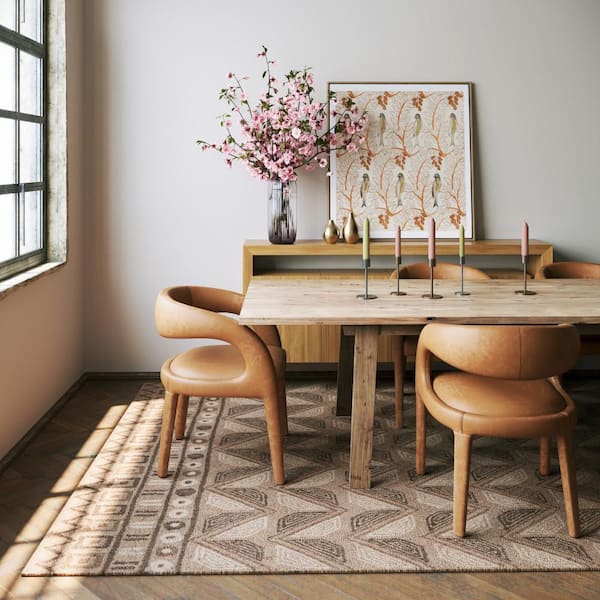 Padma Lakshmi X Rugs Ooti Geometric Block Wool Taupe 8 ft. x 10 ft. Indoor Area Rug