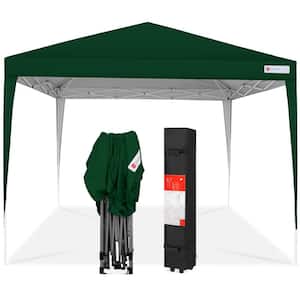 10 ft. x 10 ft. Forest Green Portable Adjustable Instant Pop Up Canopy w/Carrying Bag