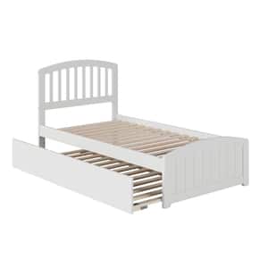 Richmond White Twin Platform Bed with Matching Foot Board with Twin Size Urban Trundle Bed