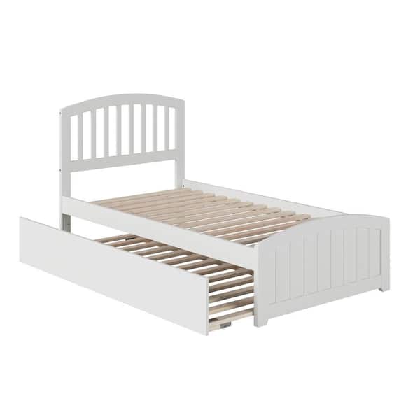 AFI Richmond White Twin Platform Bed with Matching Foot Board with Twin Size Urban Trundle Bed