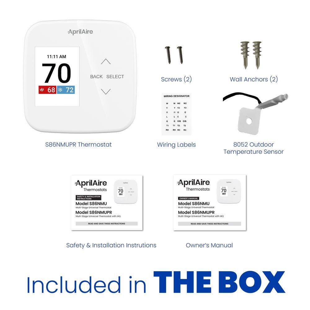 White Digital Programmable Universal Thermostat with LCD Display