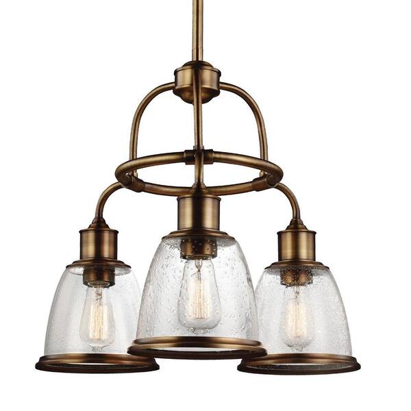 Generation Lighting Hobson 3-Light Aged Brass Single-Tier Chandelier Shade