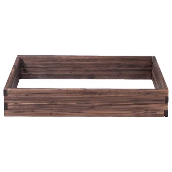 Cubilan Brown Outdoor Elevated Wooden Garden Planter Box Bed Kit 47 in. x 24 in. x 9 in.
