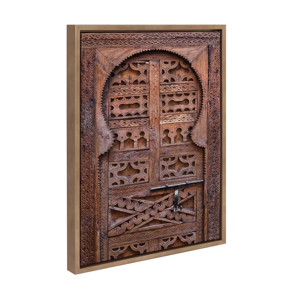Gold Framed Morocco Marrakech Door Canvas Print, 18" x 24"