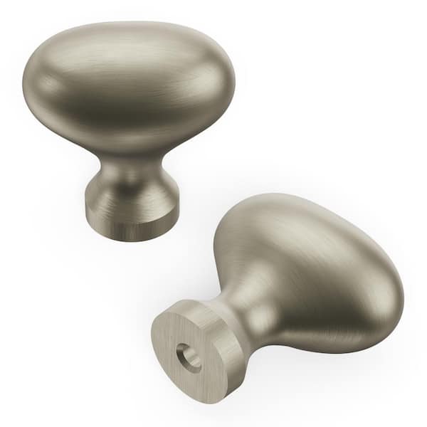 HICKORY HARDWARE Williamsburg 1-1/4 in. x 13/16 in. Stainless Steel Cabinet Knob (10-Pack)