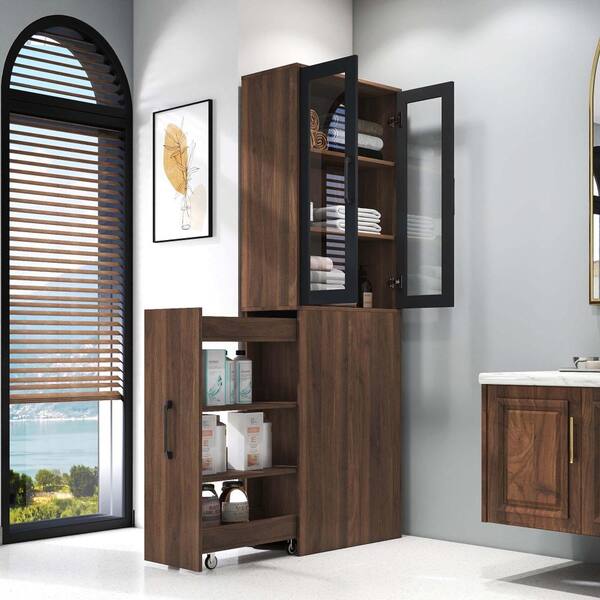 XUJMK 24 in W x 12 in D x 71 in H Linen Cabinet, Display Storage