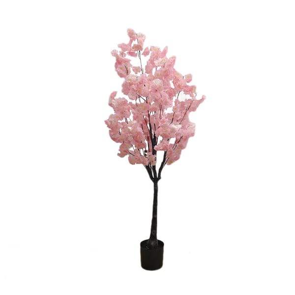 Unbranded 5FT Artificial Cherry Blossom Tree, Pink Fake Flower Tree, Faux Floral Plant Artificial Handmade Blossom Trees