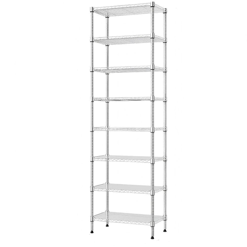 8-Tire Metal Adjustable Storage Shelving Unit in Chrome for Pantry Kitchen Garage (24 in. W x 80 in. H x 14 in. D) price history on PriceWatchPro