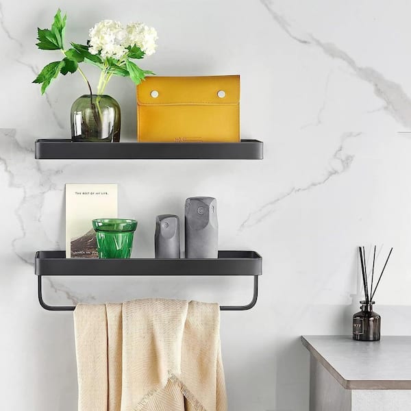 Nameeks General Hotel Wall Mounted Bathroom Shelf in Matte Black