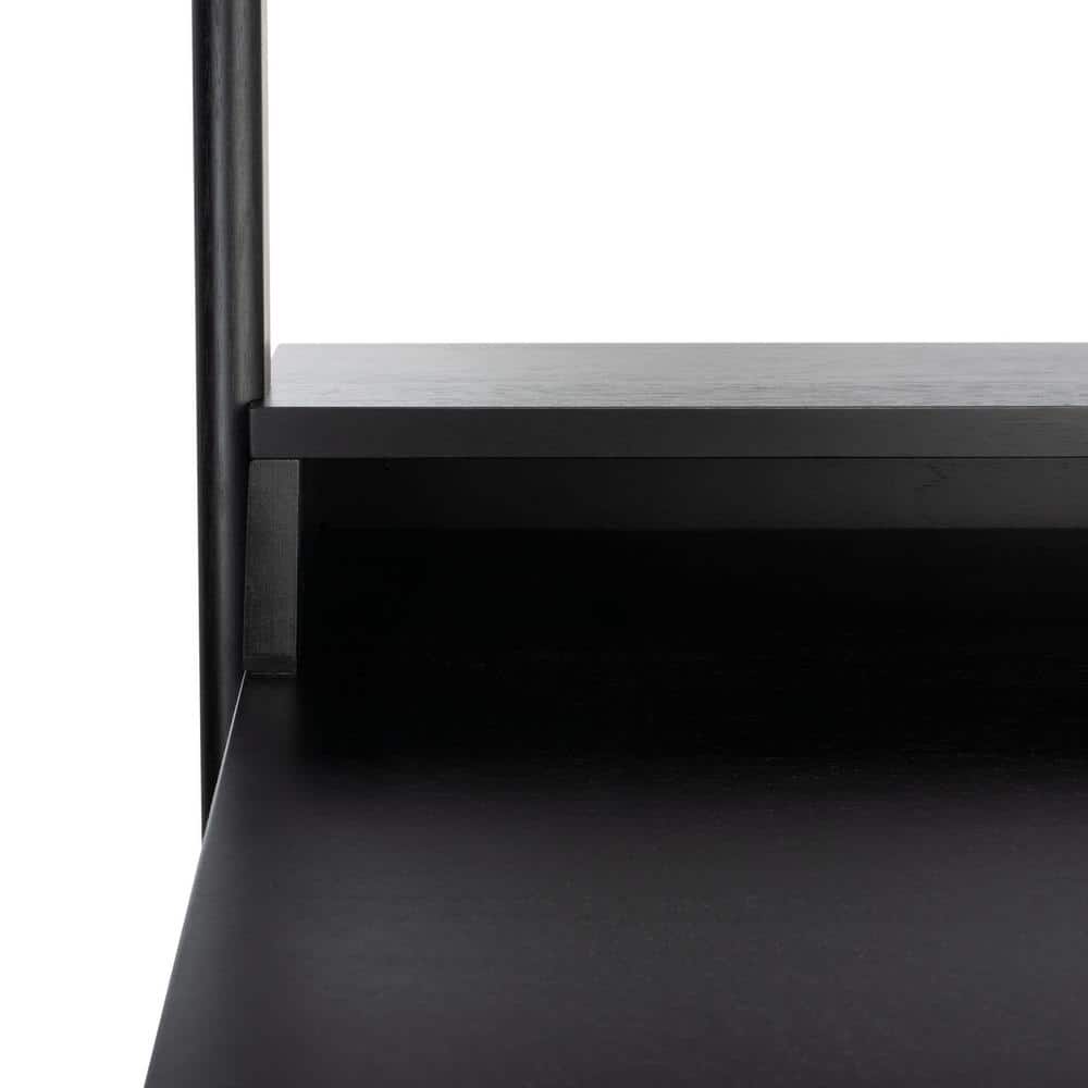 Black Mahogany 2-Shelf Leaning Desk