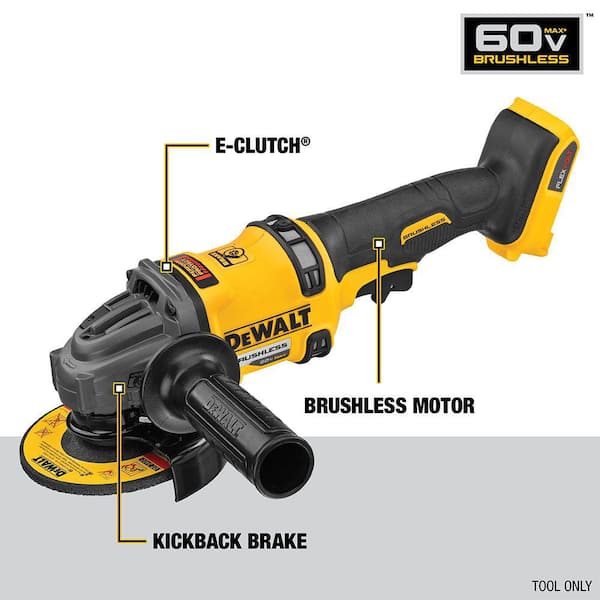 FLEXVOLT 60V MAX Lithium-Ion Cordless Brushless 4.5 in. to 6 in. Small Angle Grinder with 6Ah Battery and Charger