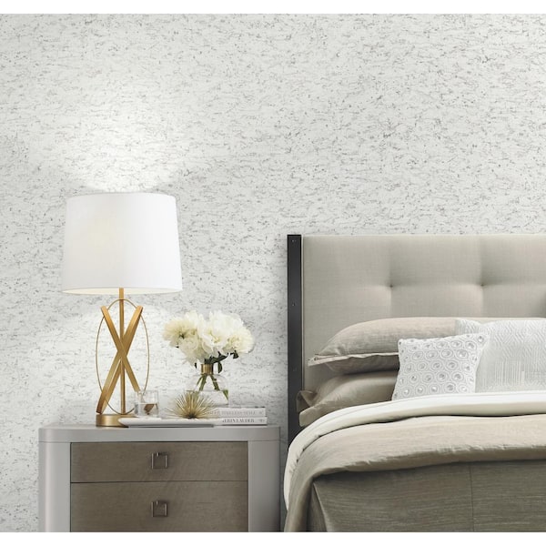 Shimmering Cork White Peel and Stick Wallpaper Roll