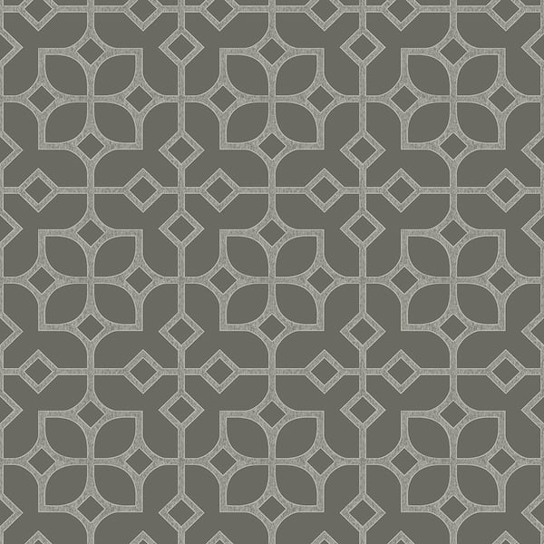 A-Street Prints Maze Grey Tile Paper Strippable Roll (Covers 56.4