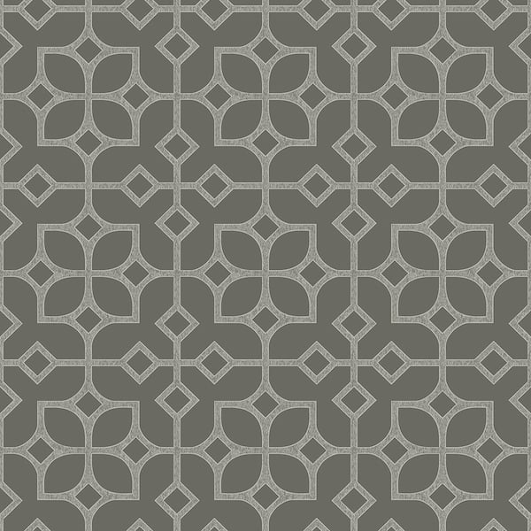 A-Street Prints Maze Grey Tile Grey Wallpaper Sample