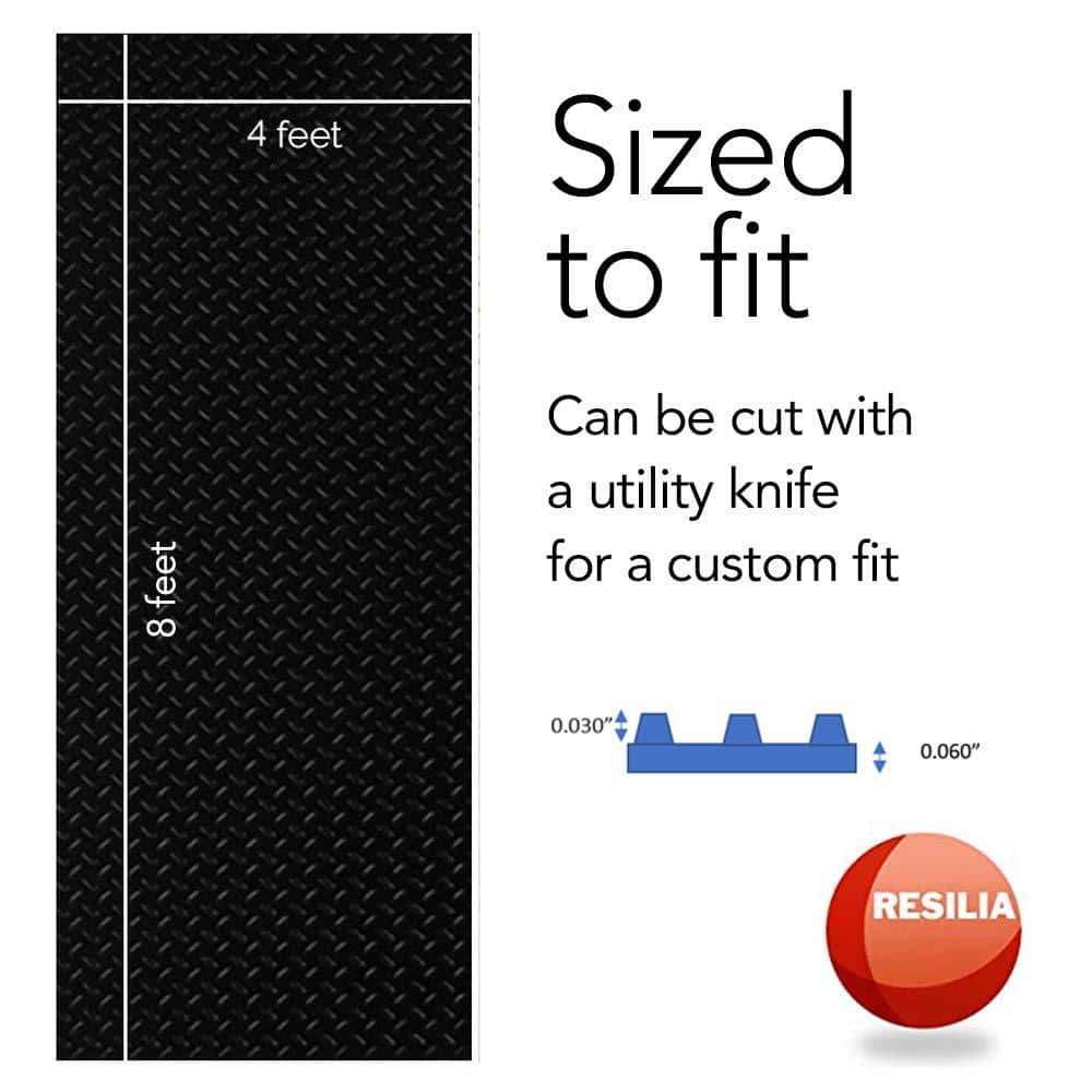 Black Heavy-Duty 4' x 8' PVC Garage Floor Runner