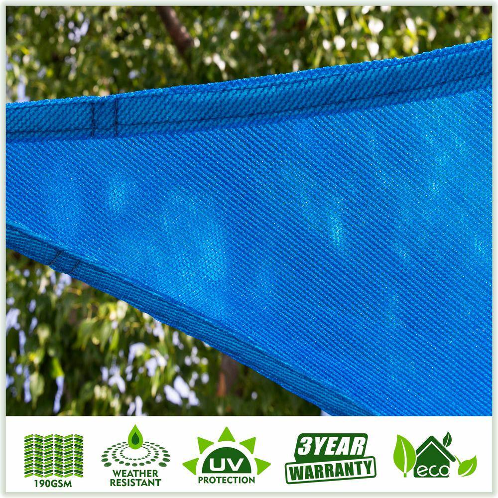Blue 12' x 20' HDPE Rectangle Sun Shade Sail Canopy