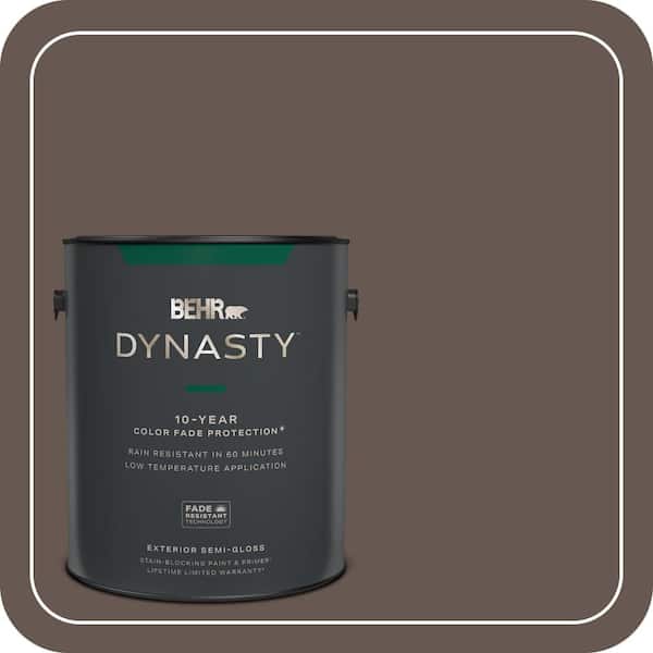 BEHR DYNASTY 1 gal. Home Decorators Collection #HDC-FL14-10 Pine Cone Brown Semi-Gloss Exterior Stain-Blocking Paint & Primer