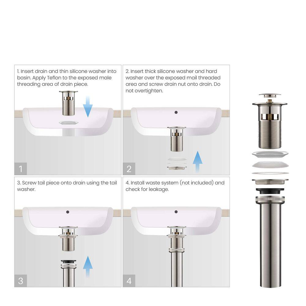 Brushed Nickel Single-Handle Modern Bathroom Faucet with Pop-Up Drain