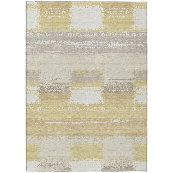 Chantille Machine Washable Indoor/Outdoor Abstract ACN2772 Wheat 5 ft. x 7 ft. 6 in. Area Rug