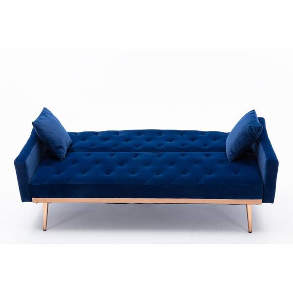 Utopia 4niture Mitz 29.53 in. Blue Velvet Loveseat Sofa with 2-Pillows (2  Seat) HAW588S00023 - The Home Depot