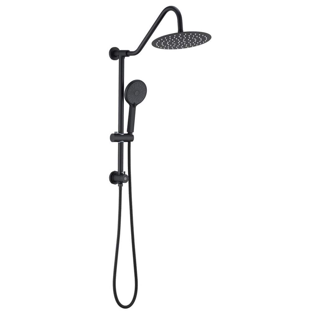3-spray 10 in. Dual Wall Rain Shower Head and Handheld Shower Head with 2.0 GPM in Matte Black (Not Valve Included) price history on PriceWatchPro