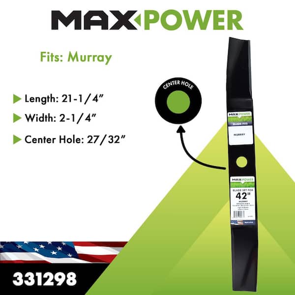 MaxPower High Lift Mower Blade for 42 in. Cut Murray Mowers