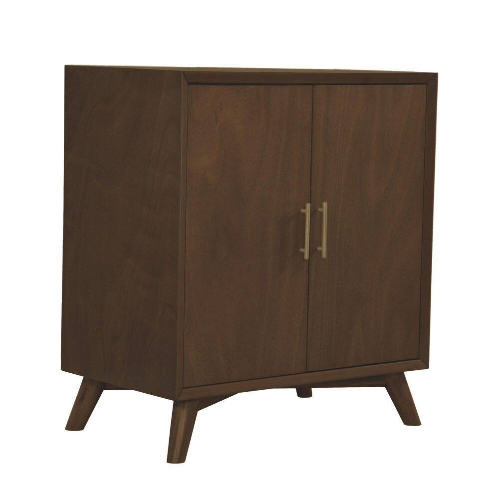 Walnut Mid-Century Modern Solid Wood Bar Cabinet