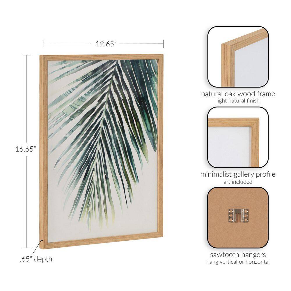 Natural Oak Framed Tropical Botanical Palm Print, 12x16