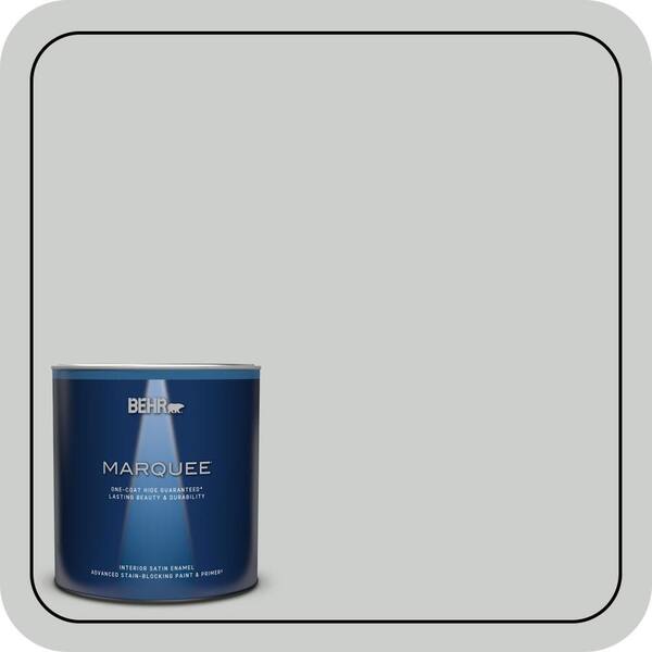 BEHR MARQUEE 1 qt. #N460-2 Planetary Silver Satin Enamel Interior Paint & Primer