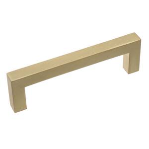 3-3/4 in. Satin Gold Solid Square Slim Cabinet Drawer Bar Center-to-Center Pulls (10-Pack)