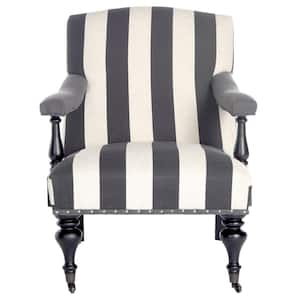 Devona Dark Gray/White Arm Chair