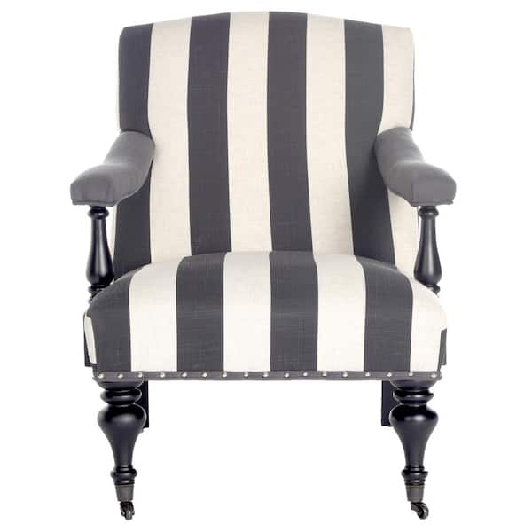 SAFAVIEH Devona Dark Gray/White Arm Chair