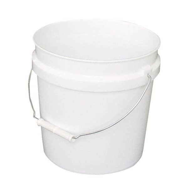 3.5 Gallon Plastic Buckets & Pails White - 3 Packs
