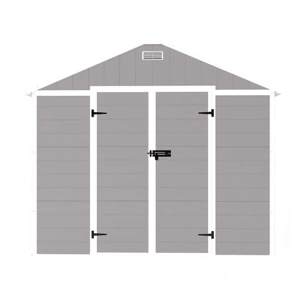 Outdoor 8 ft. Wx 10 ft. D Water,UV proof Resin Shed with High Quality 12 mm Thick PP Board,HD Window Lighting(80 sq. ft)