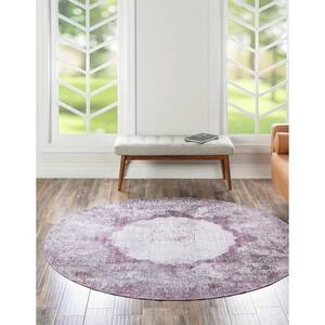 Yara Nayer Pink Ivory 7 ft. 10 in. x 7 ft. 10 in. Area Rug