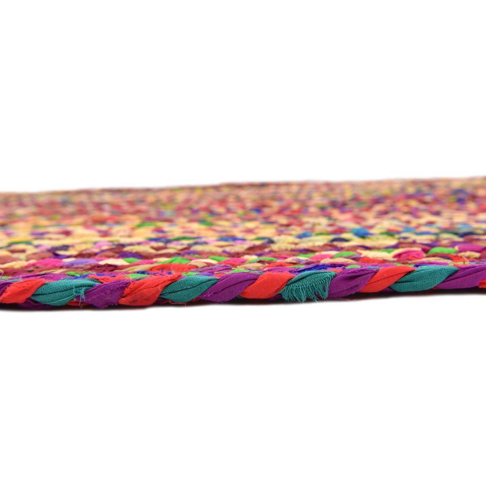 Handmade Multicolor Braided Cotton Runner Rug