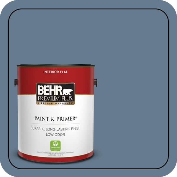 BEHR PREMIUM PLUS 1 gal. #S510-5 Skinny Jeans Flat Low Odor Interior Paint & Primer