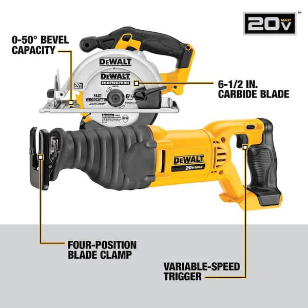 DEWALT - 20V MAX Cordless 9 Tool Combo Kit with (2) 20V 2.0Ah Batteries and Charger