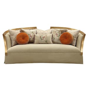 Daesha 92 in. Slope Arm 2-Seater Sofa in Antique Gold