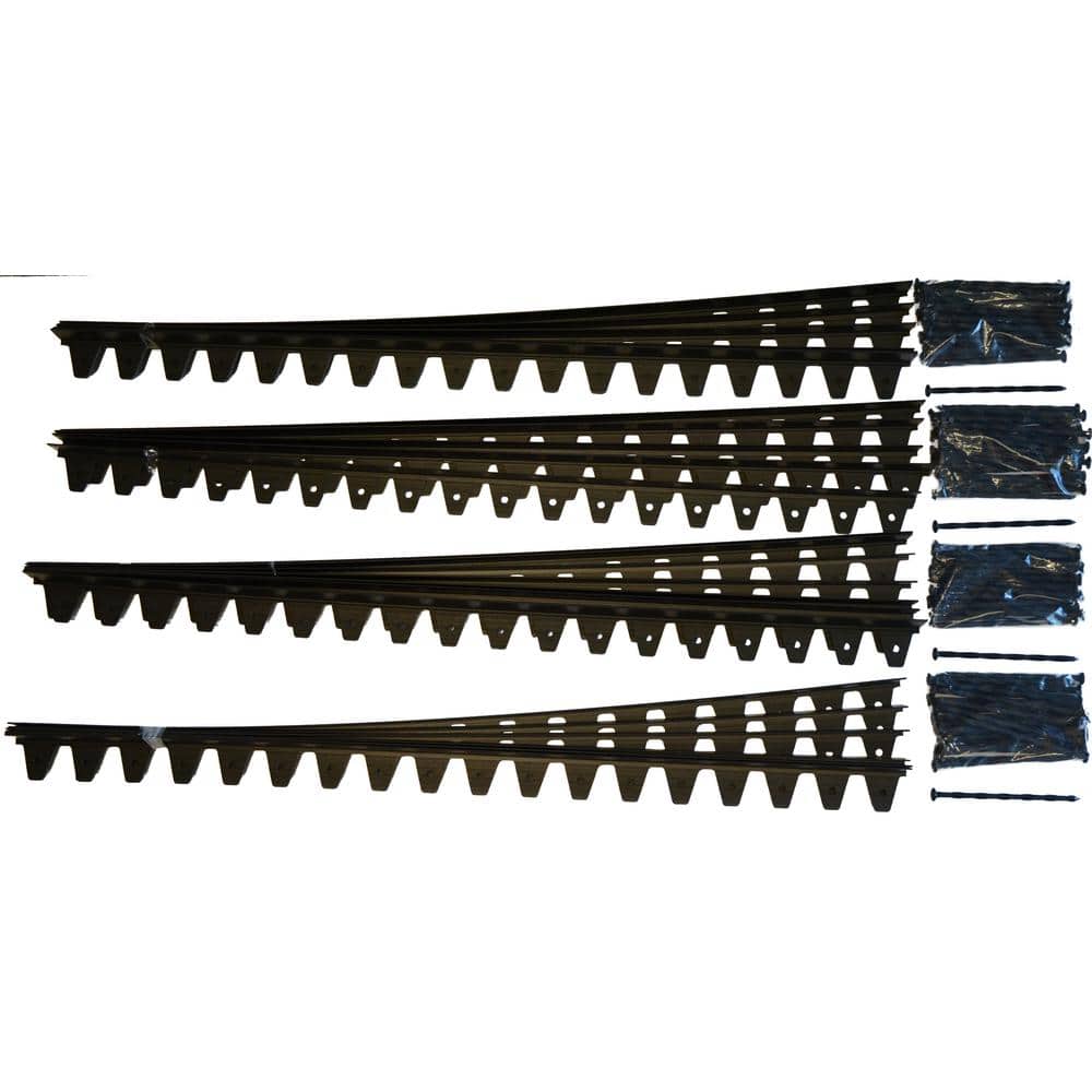 Technoflex Flexi-Pro 48 in. x 2.25 in. x 1.75 in. Black PVC Paver Edging - 96 ft. (24-Pieces of 48 in) Pro Grade with 96-Spikes -  FP-PES96