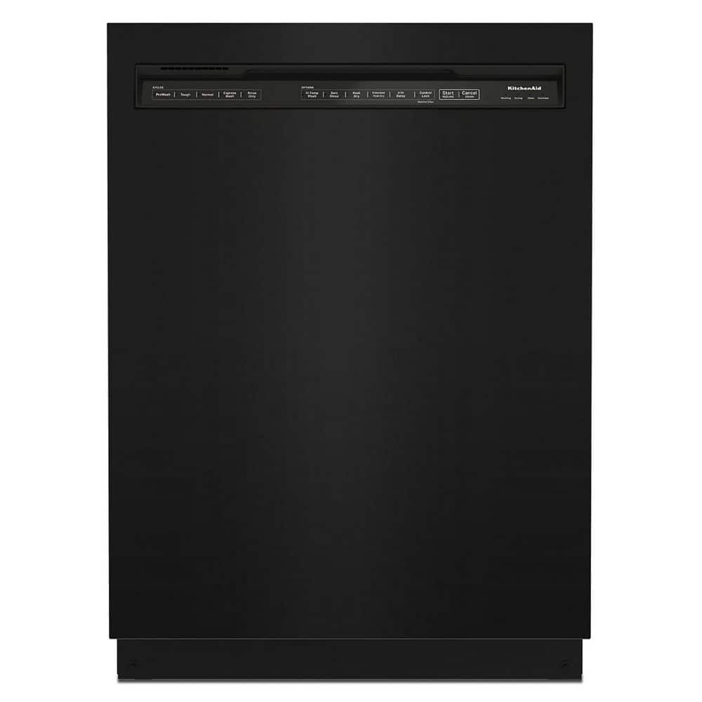 KitchenAid 24 in. Black Front Control Dishwasher with Stainless Steel Tub and ProWash Cycle