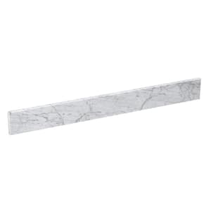 36 in. W x 4 in. H Natural Marble Vanity Top Backsplash in Carrara White