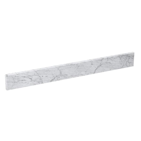4-in H x 21-in L Italian Carrara Natural Marble Bathroom Side Splash 4-in H x 21-in L Italian Carrara Natural Marble Bathroom Side Splash