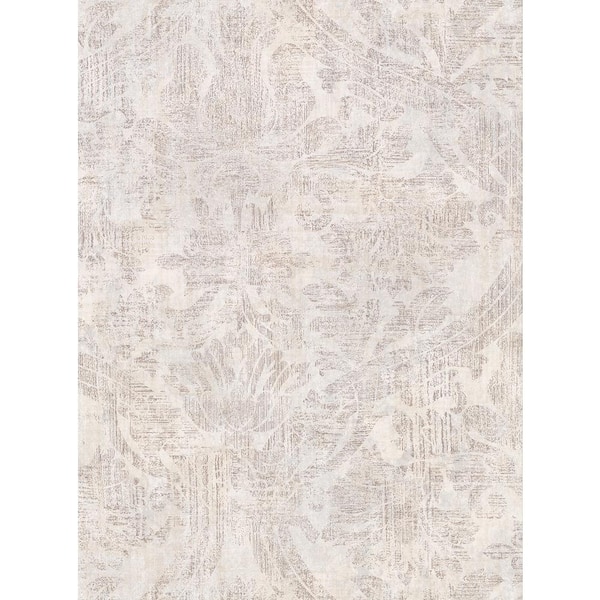Warner Abigail Cream Damask Cream Wallpaper Sample