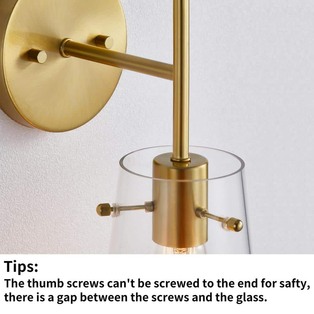 Kawoti Dimmable Brass and Gold Outdoor Wall Sconce, 13" Height