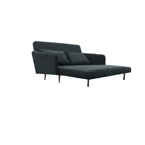 Linna 61 in. Fabric 2-Seater Tight Back Loveseat in Black