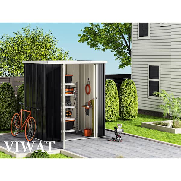 VIWAT 4 ft. W x 3 ft. D Metal Outdoor Storage Shed, Tool