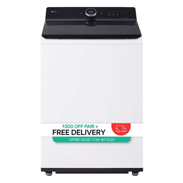 5.5 cu. ft. Top Load Washer in White with EasyUnload, AI Sensing, ezDispense, Water Faucet & LCD Digital Dial Control