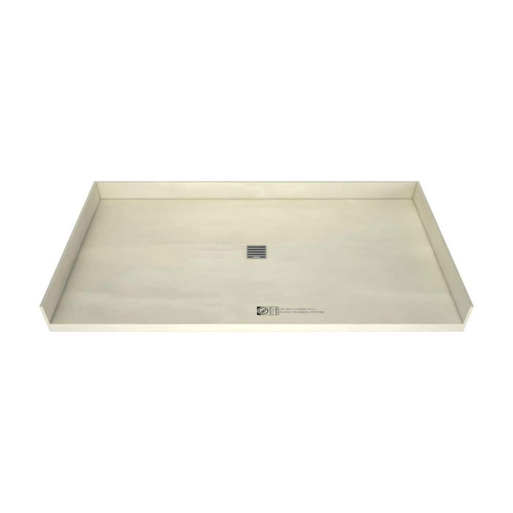 37 in. L x 72 in. W Barrier Free Tileable Shower Pan Base with Center Drain in Brushed Nickel price history on PriceWatchPro