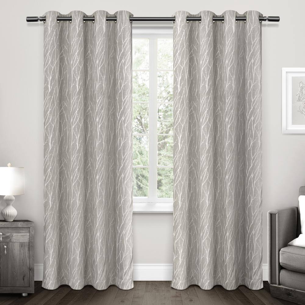 Forest Hill Dove Grey Nature Woven Room Darkening Grommet Top Curtain, 52 in. W x 84 in. L (Set of 2) price history on PriceWatchPro